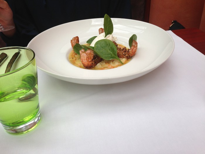 g went with shrimp and risotto