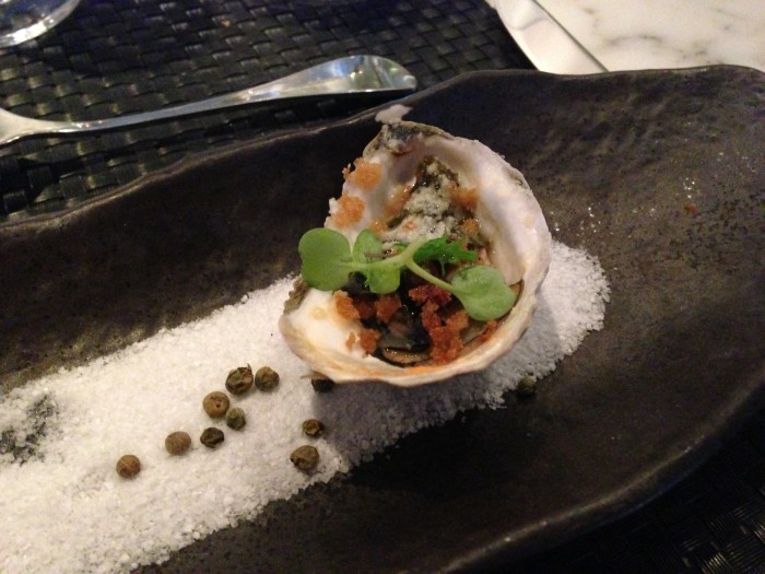 Collard Green Oysters Rockefeller: I love oysters and these crunchy delights were just amazing. They had this beautiful parmesean bacon crumble on top that was perfect to the salty ocean water flavor the oysters. The substitution of collards for typically spinach was money because that mild bitter taste was just perfect.