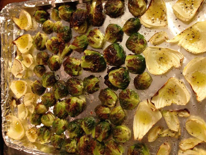 Voila! Beautiful fennel. And almost-copmpletely done sprouts!