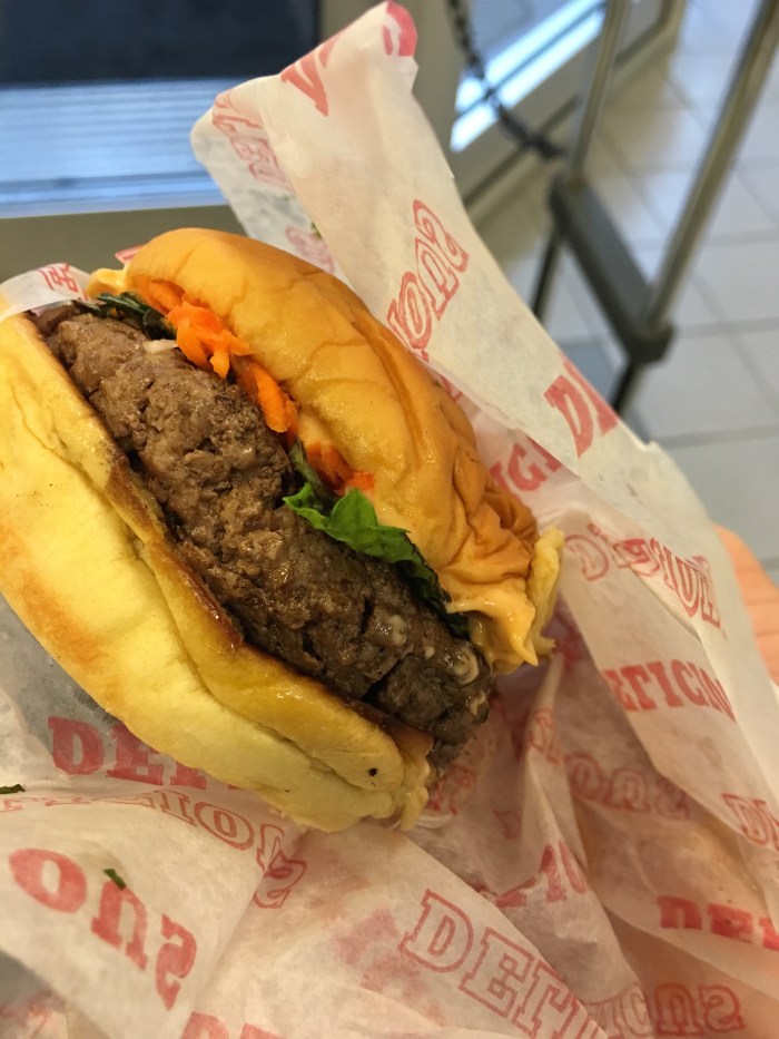 I had a sad-looking burger from Good Stuff Eatery ... which closed soon thereafter.