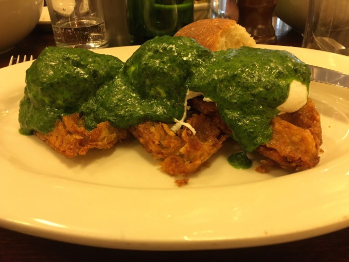 We made a trip to NYC just to bid it adeu until our return to the East coast.  Brunch started off at The Smith, which had dishes as scrumptious as this - that's a serious mashup of Florentine + Benedict + Waffle.  So delicious.  They did no wrong.