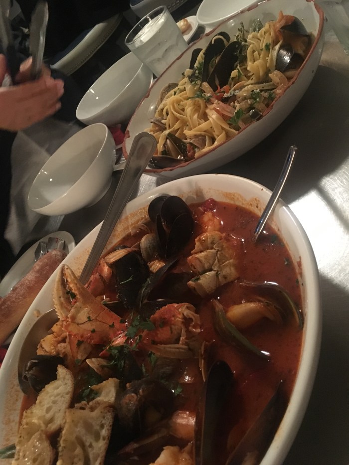 Our first meal with our parents was at Anchor Oyster Bar.  Jeez.  It's been almost a week since we've gone as I sit down and write about it now, and my dad still can't stop talking about it - and for good reason!  The mussels were HUGE.  Every bit of seafood was perfectly cooked.  And the broth in the cioppino was so good, we actually took it home and made a pasta dinner the following night!  While I had been there once with cm and k, it was even better this time.  Crazy-good!